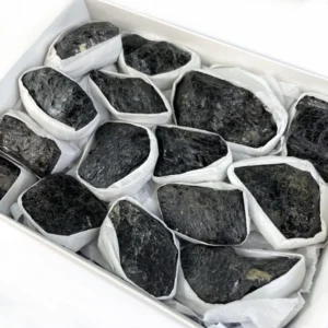 Raw Black Tourmaline Crystal Cluster Box