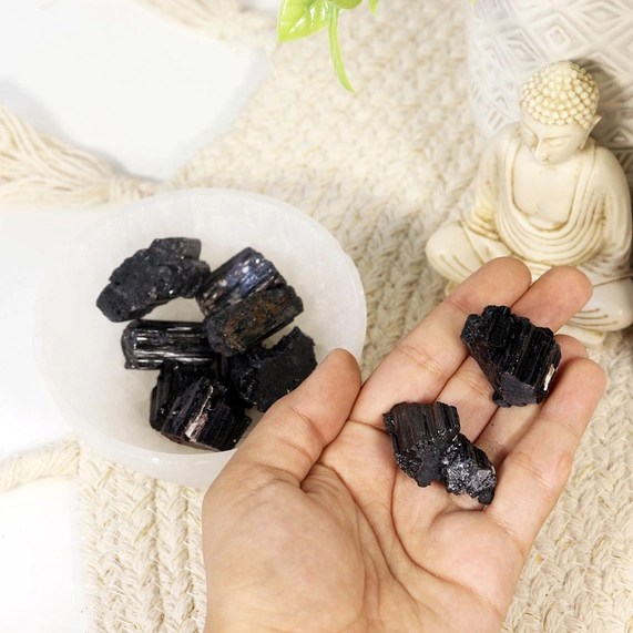 Black Tourmaline Gemstones (Pack of 10) - Image 8