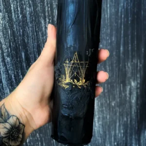 Black Beeswax Ritual Pillar Candle