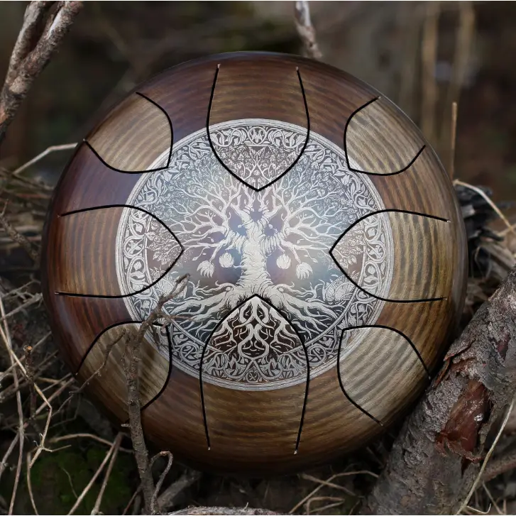 Engraved Hand Drum 9"/22cm Deep Sound Pentatonic Drum