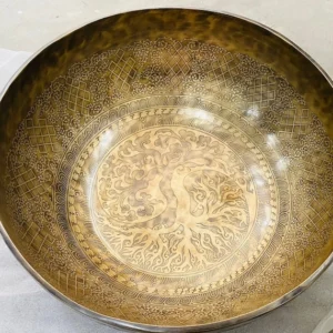 Extra Large Singing Bowl: Flower of Life Etched Tibetan Healing Bowl