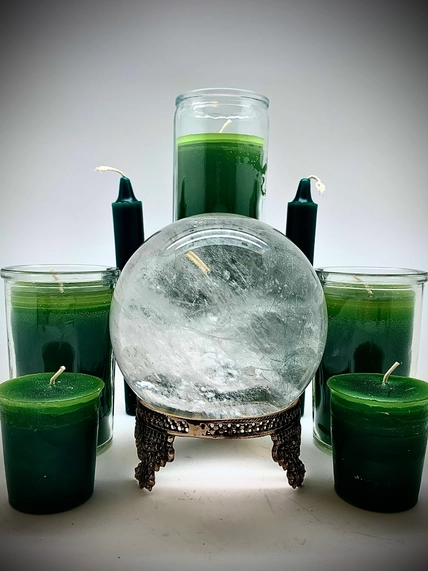 Green 7 Day Prayer Candle for Prosperity, Money & Beauty - Image 2
