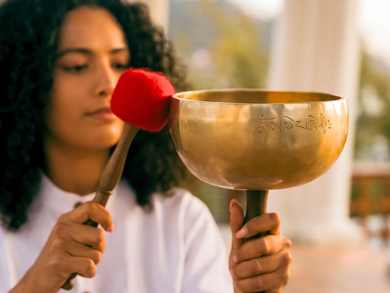 Handmade 7-Metal Singing Bowl with Handle: Tibetan Sound, Meditation & Chakra Healing - Image 4