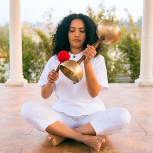 Handmade Double Chalice Singing Bowl Set: C/F & D/E Notes, Sound Healing Meditation Reiki - Image 2