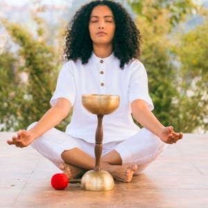 Handmade Double Chalice Singing Bowl Set: C/F & D/E Notes, Sound Healing Meditation Reiki - Image 4