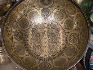 Handmade Therapy Bowl with Symbols & Flower of Life