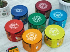 Handmade Tibetan Chakra Singing Bowl Set For Meditation