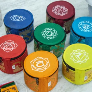 Handmade Tibetan Chakra Singing Bowl Set For Meditation