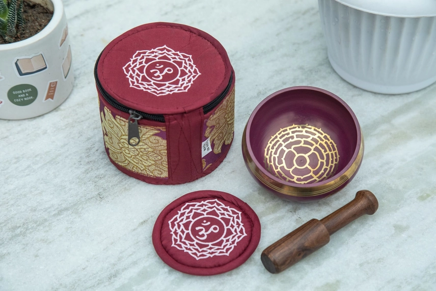 Handmade Tibetan Chakra Singing Bowl Set For Meditation - Image 9