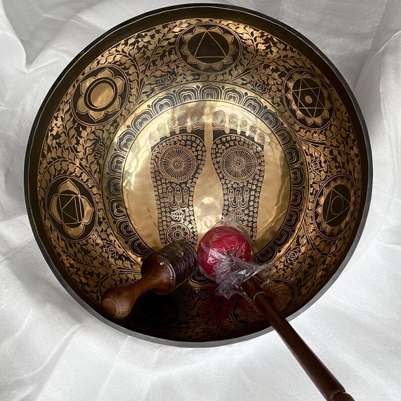 Large Flower of Life Singing Bowl Deep Sound Therapy (15-24 Inches) - Image 4
