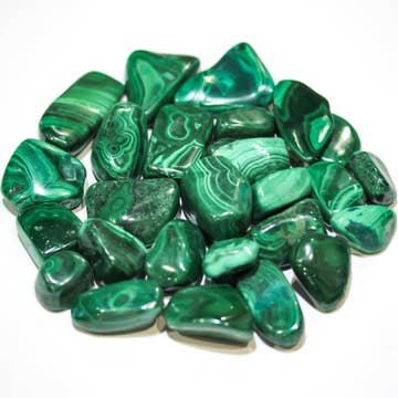 Natural Malachite Tumbled Stones 1.1 lb (1/2 Kilo)