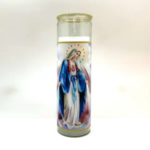 Miraculous Mary Glitter Prayer Candle