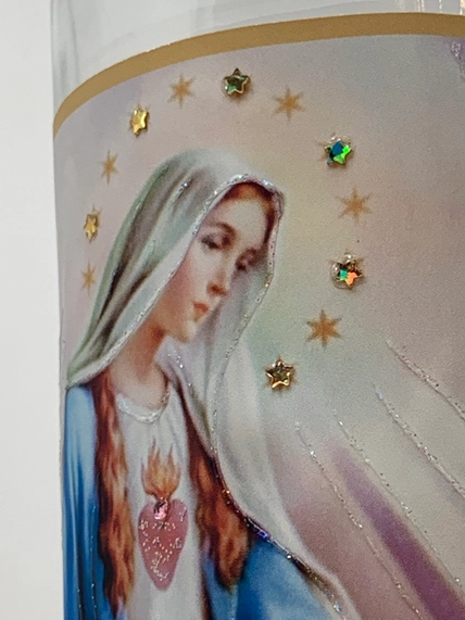 Miraculous Mary Glitter Prayer Candle - Image 2