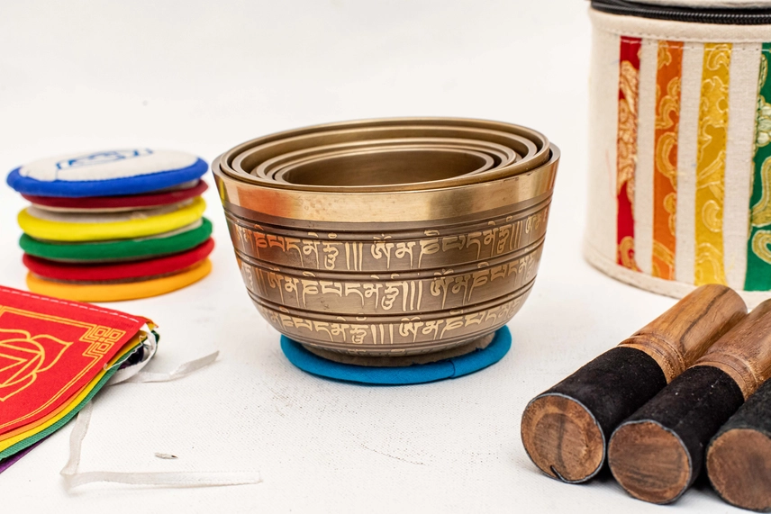 Natural Singing Bowl Set of 7 For Yoga & Sound Therapy - Image 6