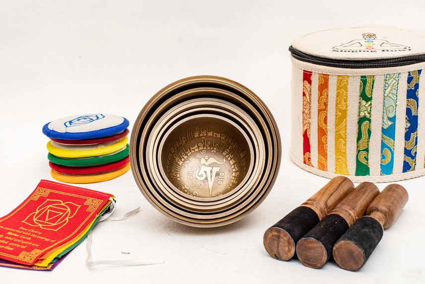 Natural Singing Bowl Set of 7 For Yoga & Sound Therapy - Image 7