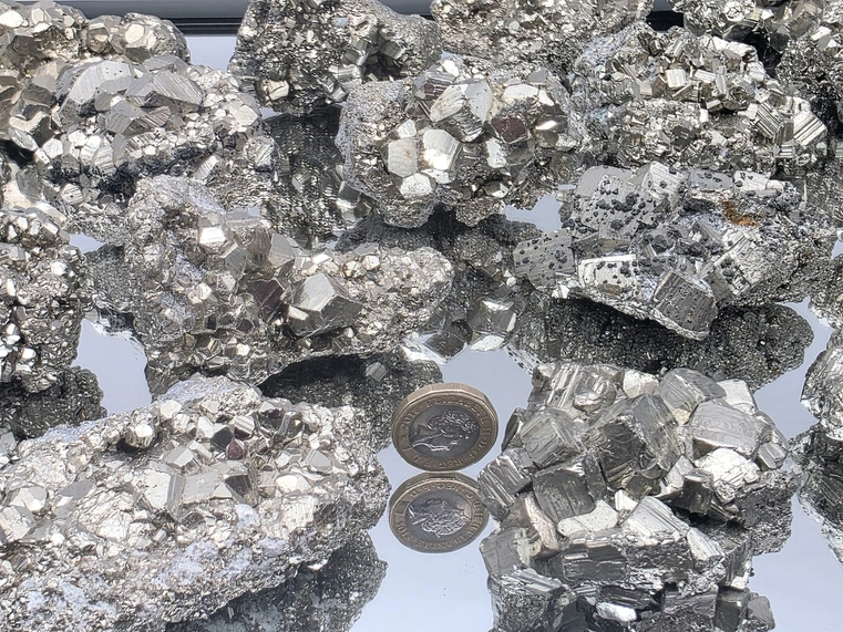 Peruvian Pyrite Crystal Clusters Natural Raw