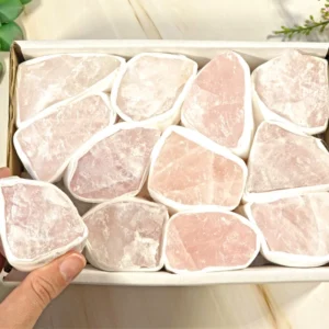 Natural Rose Quartz Flat (12 Pieces)