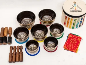 Seven Chakra Set of Natural Tibetan Singing Bowls