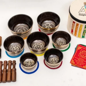 Seven Chakra Set of Natural Tibetan Singing Bowls