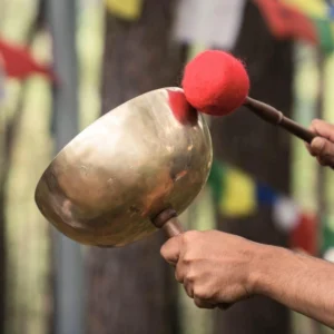 Seven Metal Handle Singing Bowl: Tibetan Sound Healing with Mallet
