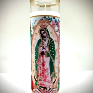 Virgin of Guadalupe Glitter Prayer Candle
