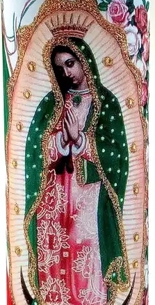 Virgin of Guadalupe Glitter Prayer Candle