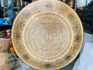 Handcrafted Gong Bell with Mandala & Mantra Embroidery