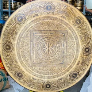 Handcrafted Gong Bell with Mandala & Mantra Embroidery