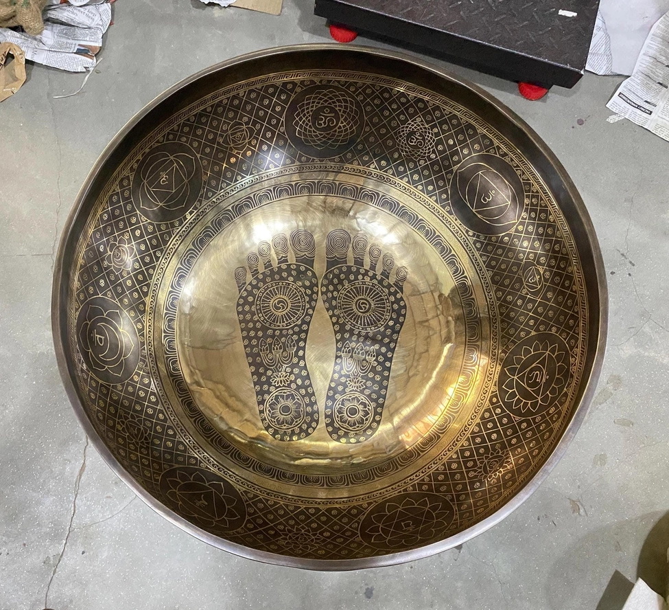 Handmade Tibetan Buddha Feet Singing Bowl