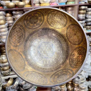 15" Standing Foot Therapy Bowl with Auspicious Symbols
