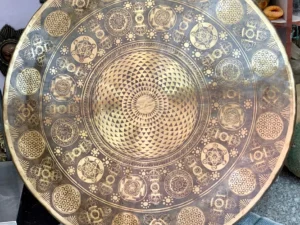 Hand-Carved Extra Large Gong Bell from Nepal, 100 cm