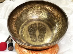24 Inch Extra Large Buddha Foot Carved Singing Bowl