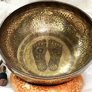 24 Inch Extra Large Buddha Foot Carved Singing Bowl