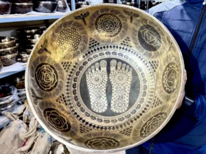 Therapy Tibetan Singing Bowl with Dragon Feet Symbols