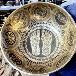 Therapy Tibetan Singing Bowl with Dragon Feet Symbols