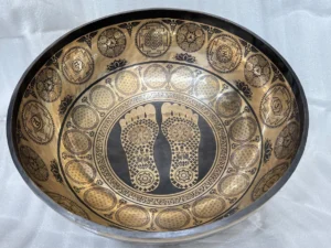21" Standing Feet Therapy Bowl with Auspicious Symbols
