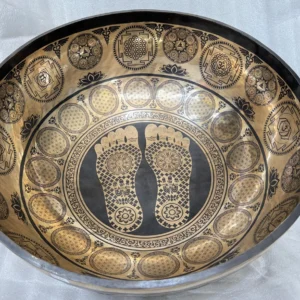 21" Standing Feet Therapy Bowl with Auspicious Symbols